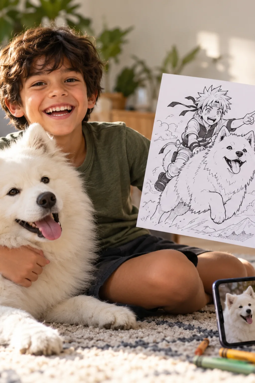 desenhos do Kiba Inuzuka para colorir — exemplo criado na Desenhos pra Colorir