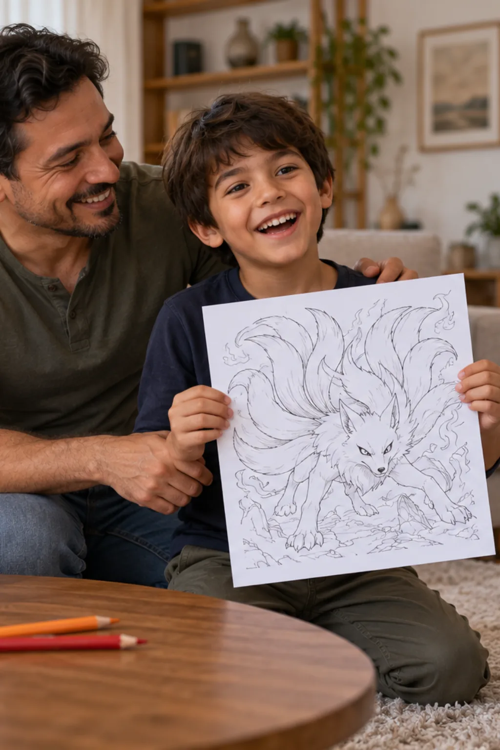 desenho da Kurama para colorir — exemplo criado na Desenhos pra Colorir