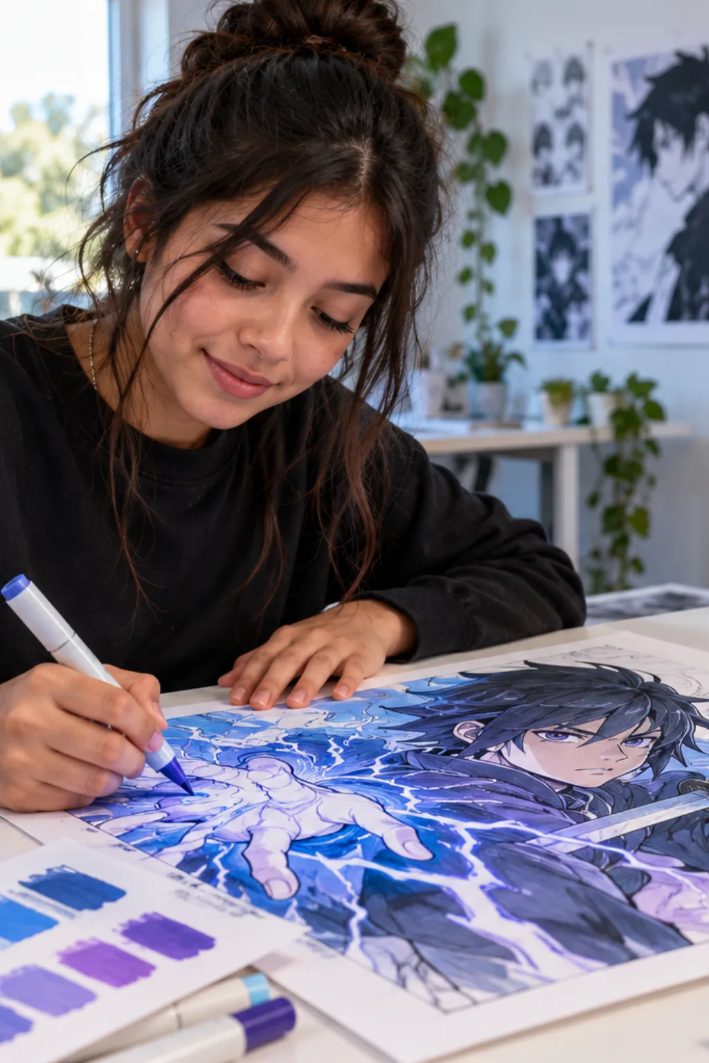 desenhos do Sasuke para colorir — exemplo criado na Desenhos pra Colorir