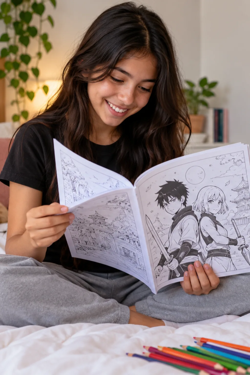 desenhos do Sasuke e da Sakura para colorir — exemplo criado na Desenhos pra Colorir