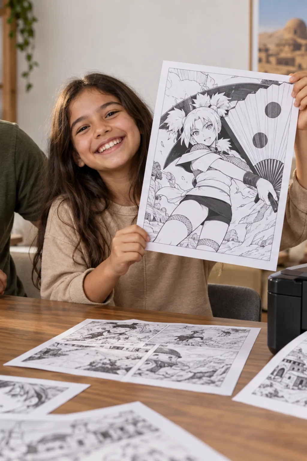 desenhos da Temari para colorir — exemplo criado na Desenhos pra Colorir