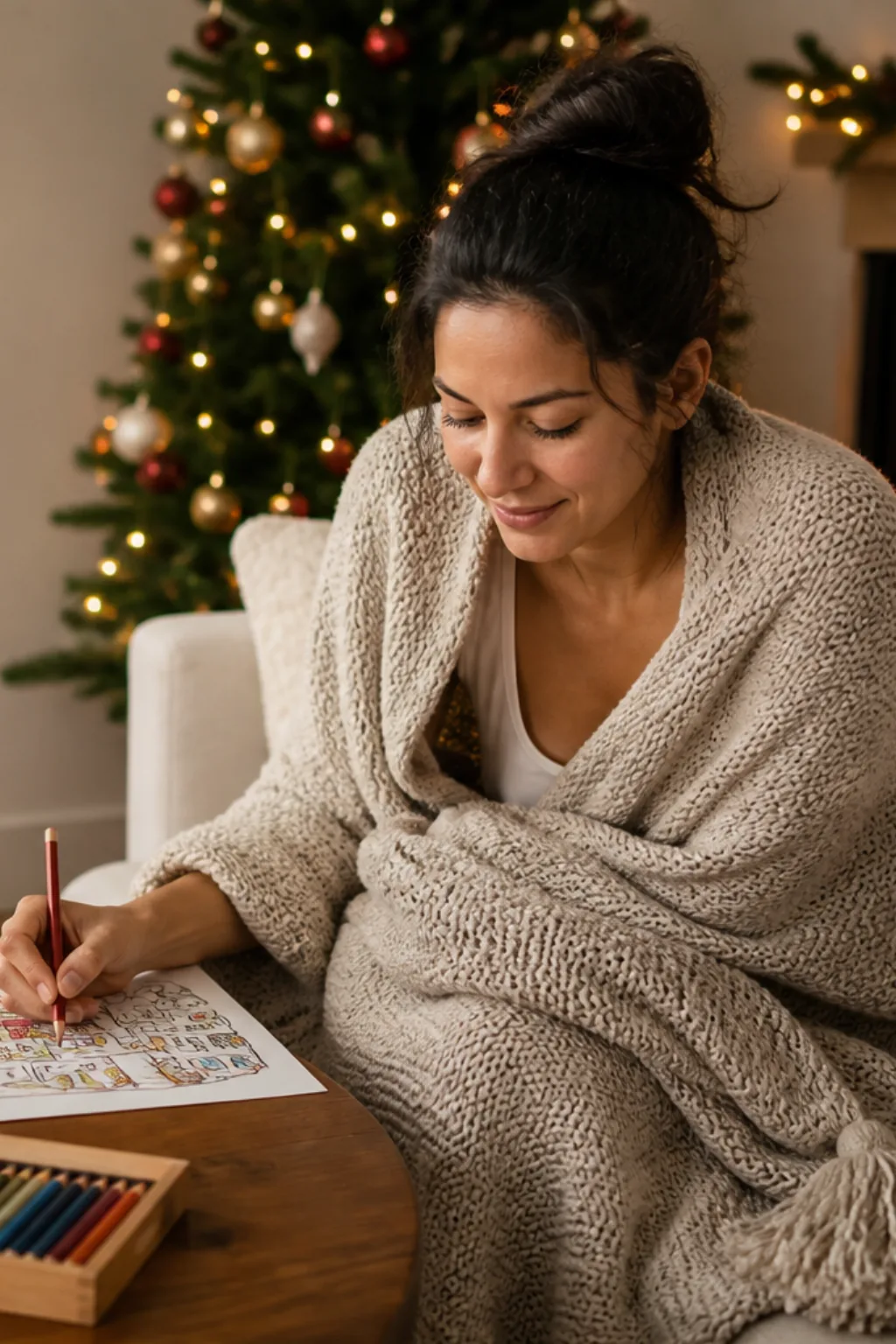 desenhos aconchegantes de natal para colorir - 1