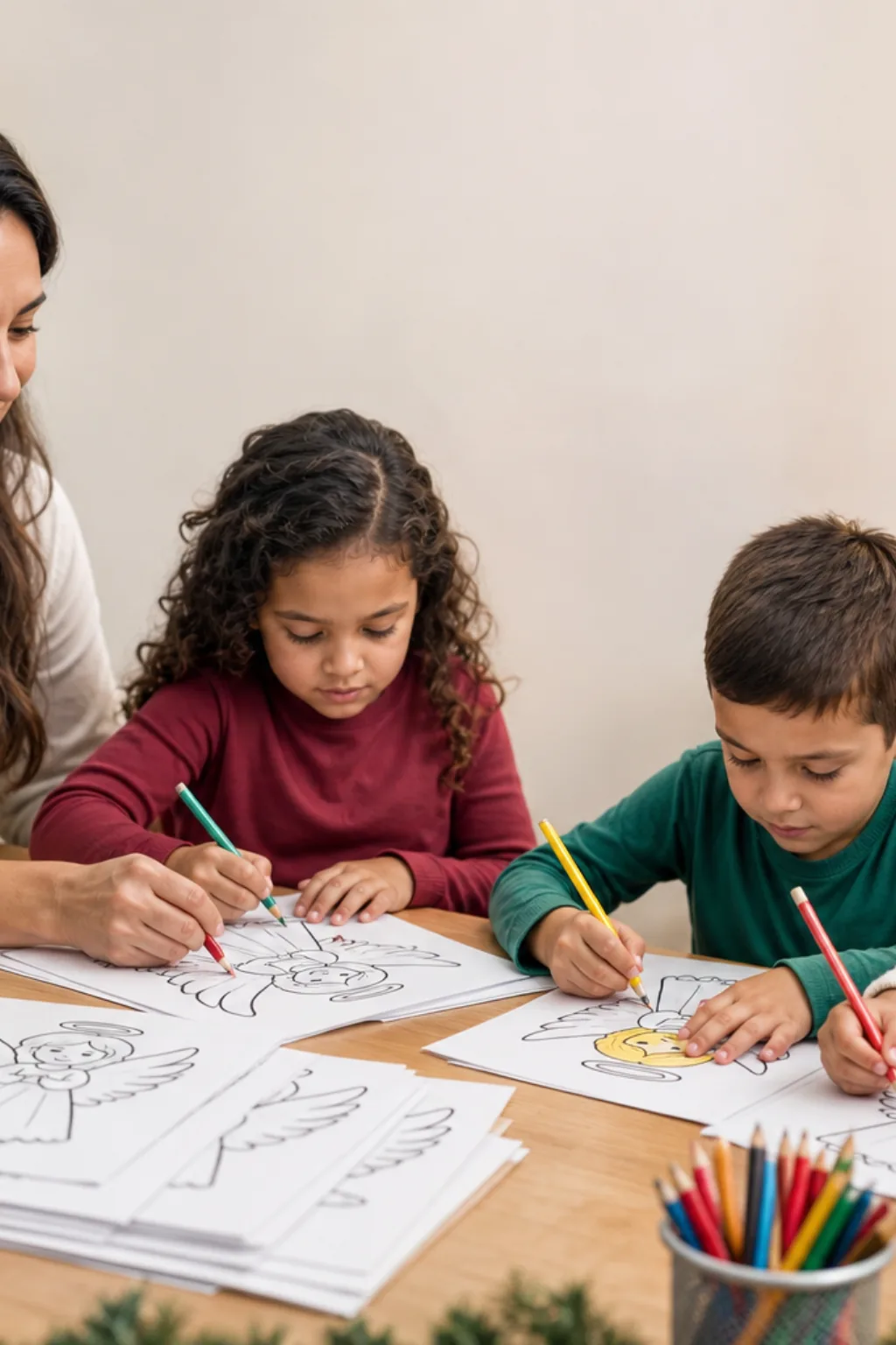 desenhos de anjo de natal para colorir - 1