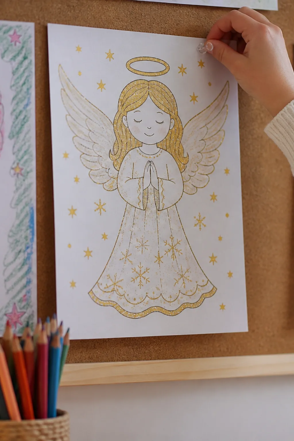desenhos de anjo de natal para colorir - 2
