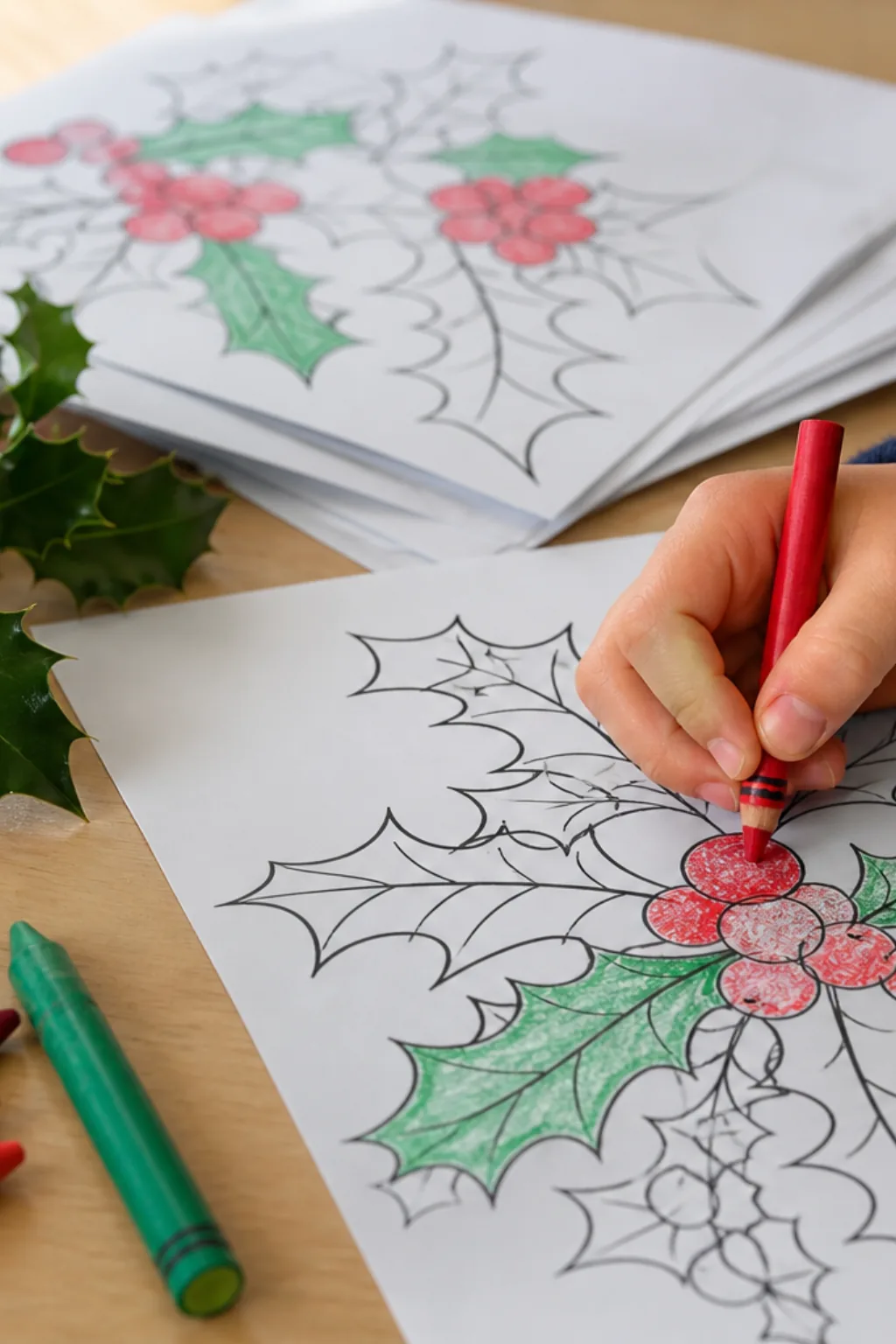 desenhos de azevinho de natal para colorir - 2