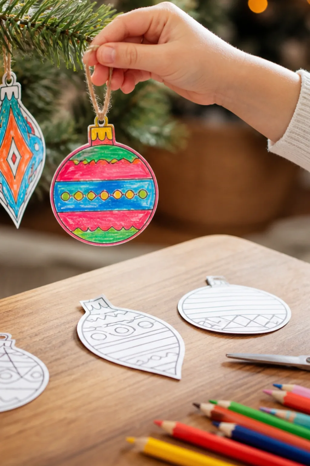 desenhos de bola de natal para colorir - 2