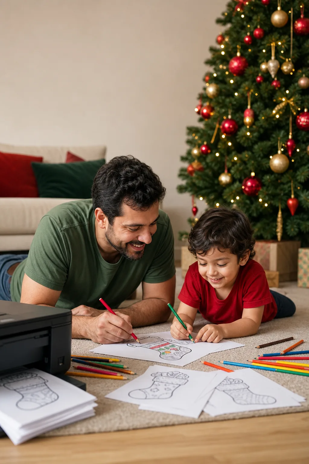 desenhos de bota de natal para colorir - 1