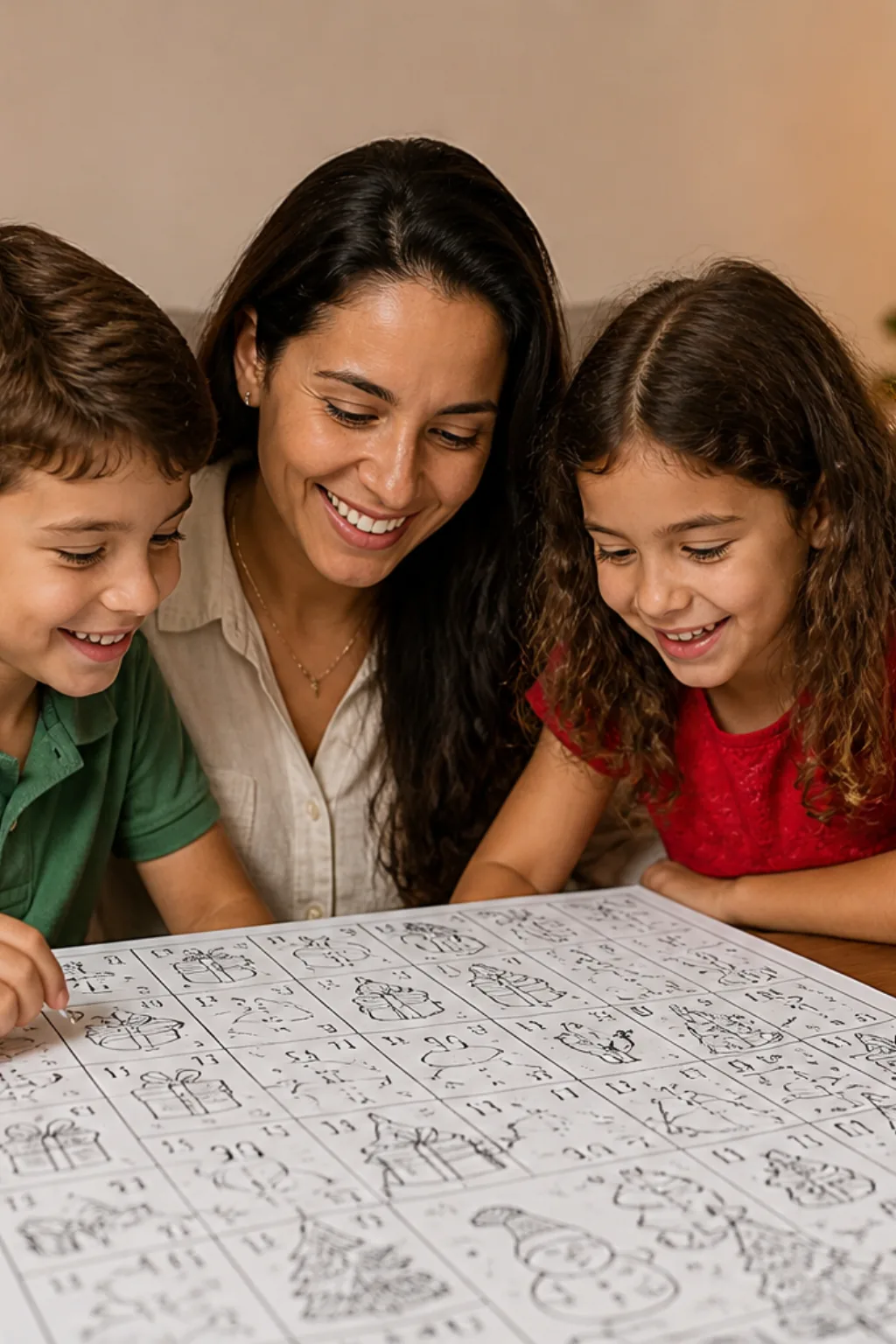 desenhos de calendário do advento para colorir - 1