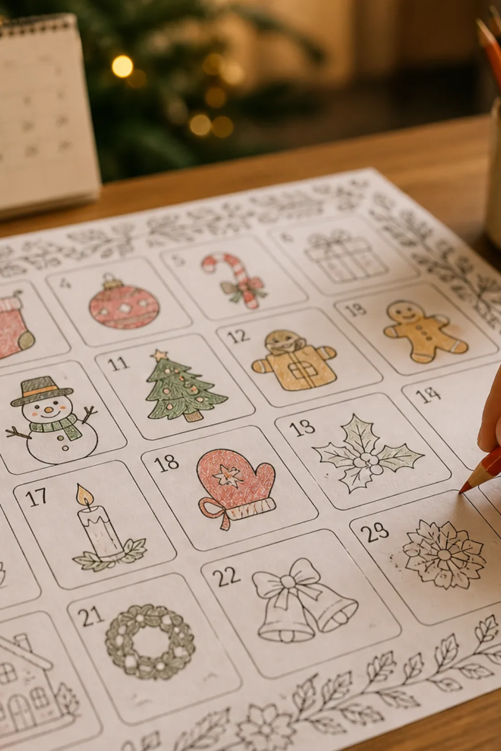 desenhos de calendário do advento para colorir - 2