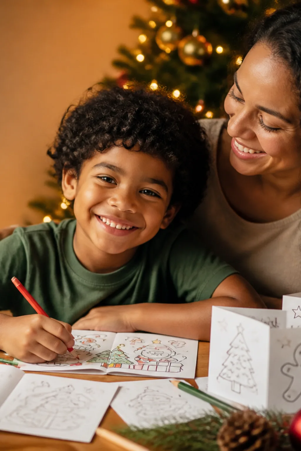 cartões de natal para colorir - 1
