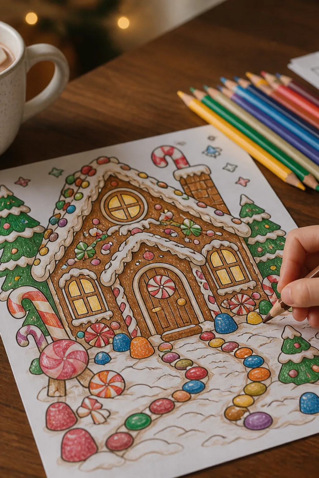 desenhos de casa de gengibre para colorir - 2