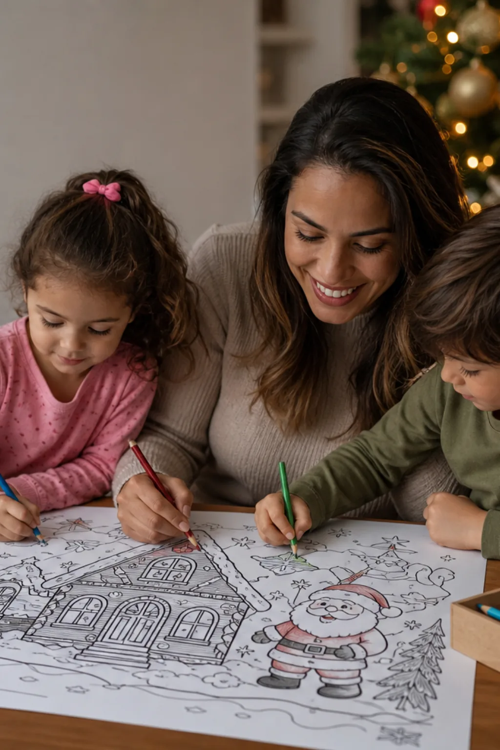desenhos da casa do papai noel para colorir - 1