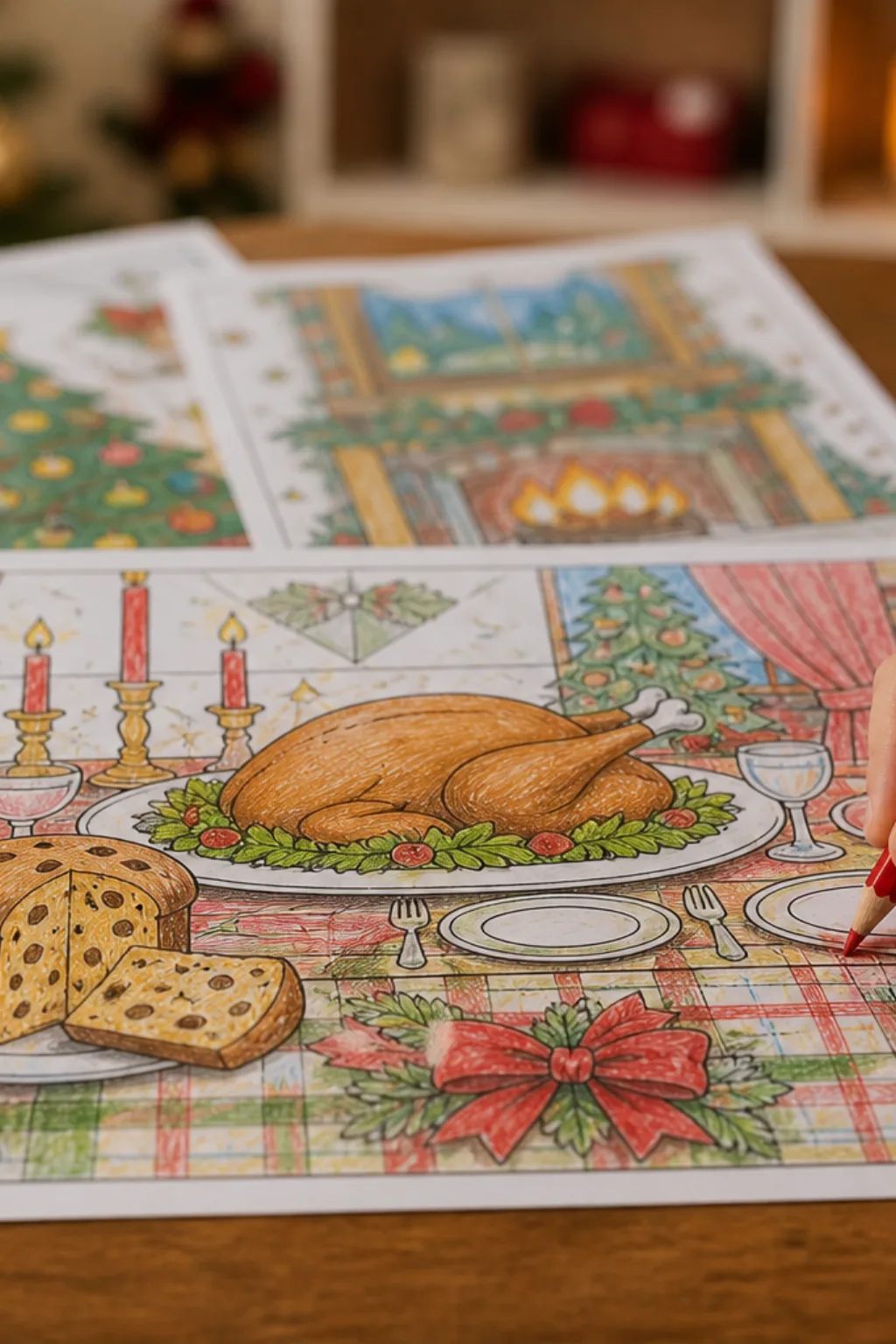 desenhos de ceia de natal para colorir - 2