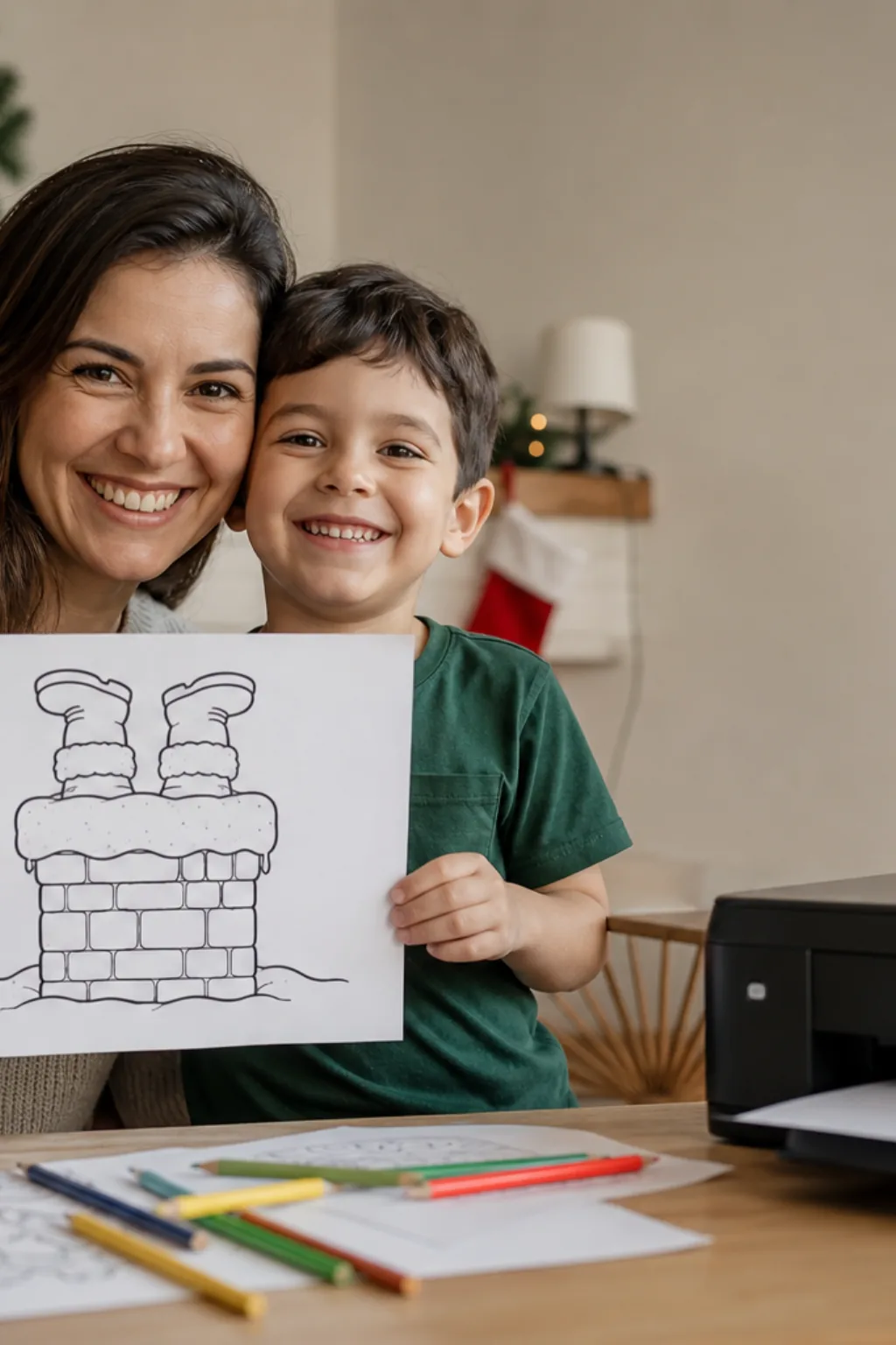 desenhos de chaminé de natal para colorir - 1
