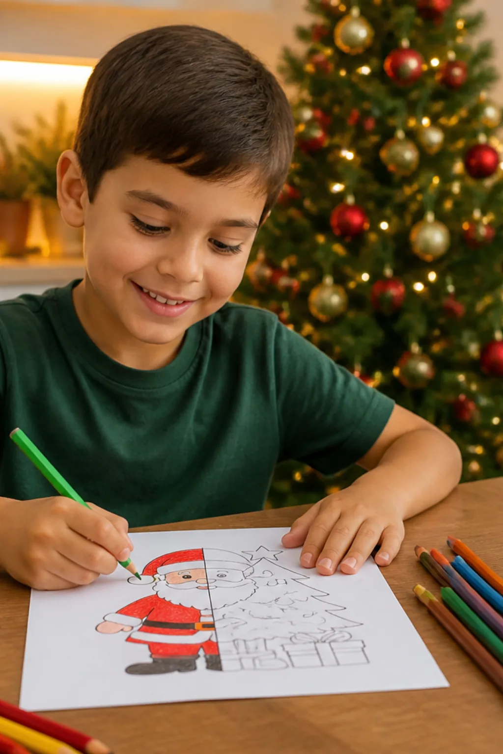 desenhos de natal para completar e colorir - 1