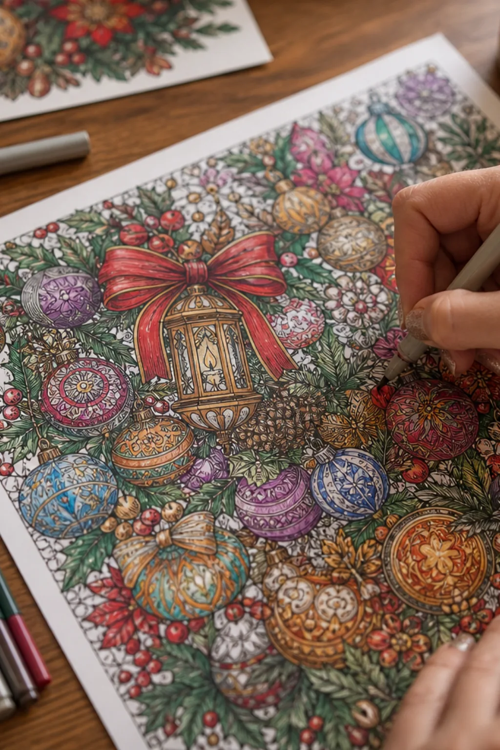 desenhos difíceis de Natal para colorir - 2
