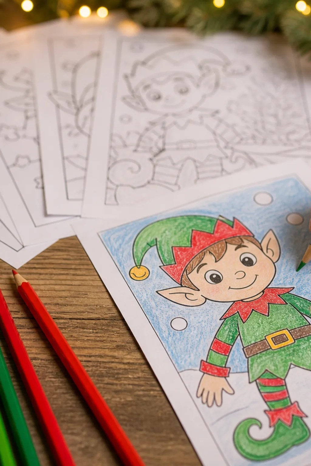 desenhos de duende de natal para colorir - 2
