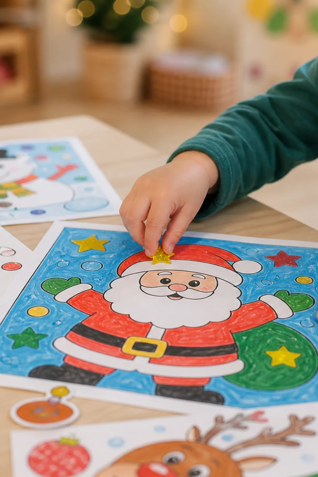 desenhos de natal em estilo cartoon para colorir - 2