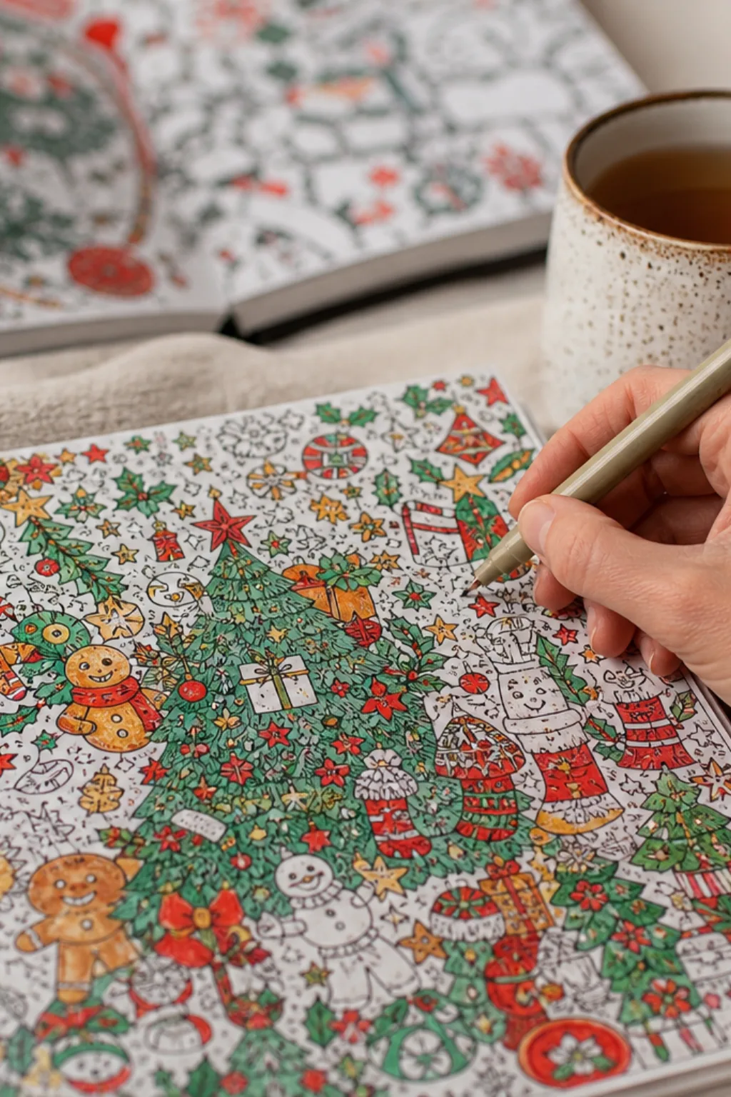 desenhos de natal em estilo doodle para colorir - 2