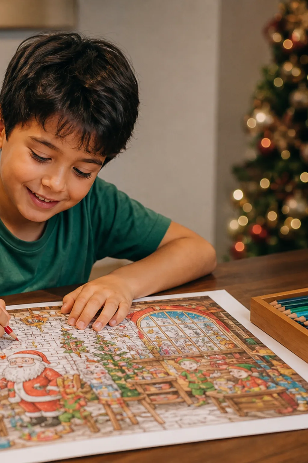 desenhos da fábrica do Papai Noel para colorir - 1