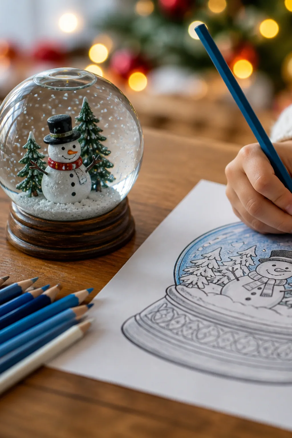 desenhos de globo de neve de natal para colorir - 2