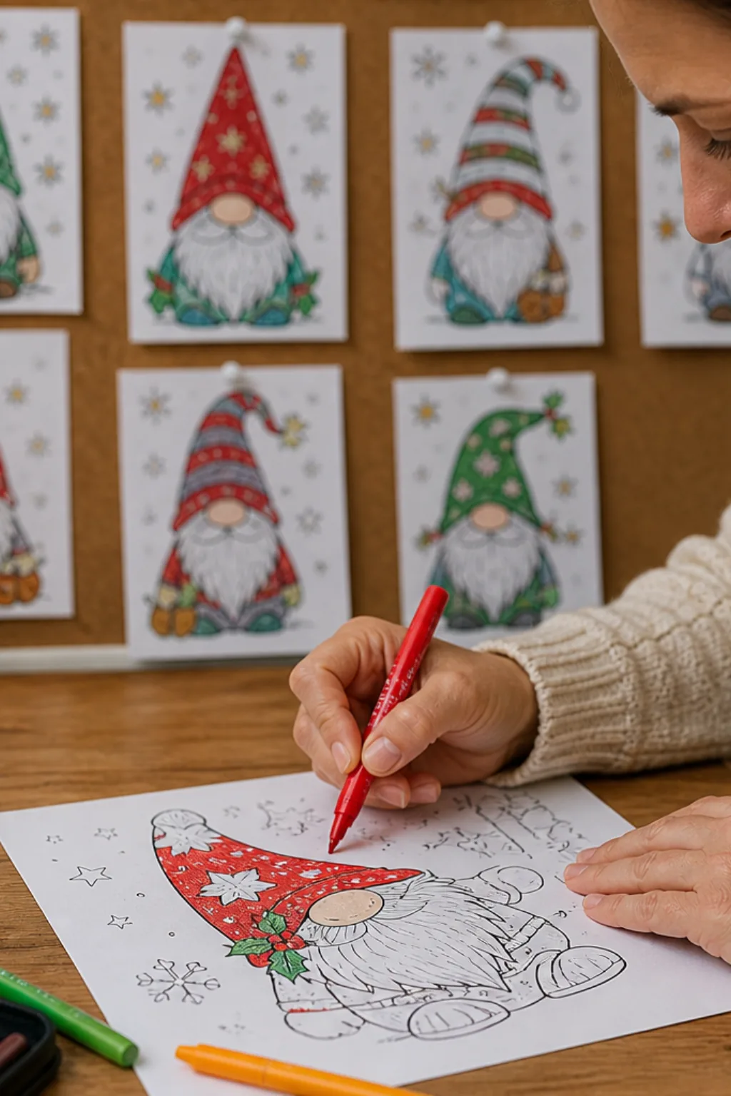 desenhos de gnomo de natal para colorir - 2