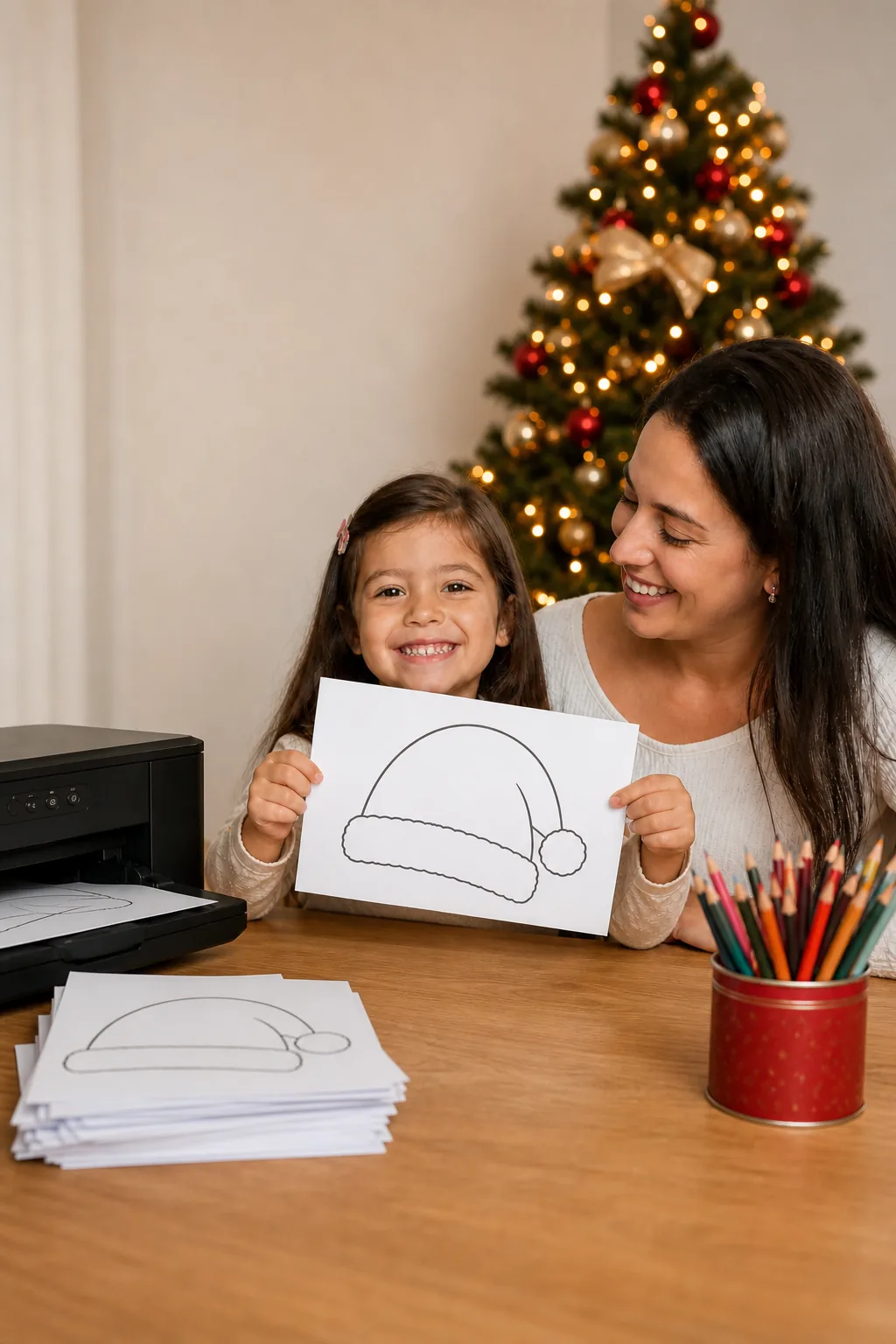 desenhos de gorro de natal para colorir - 1