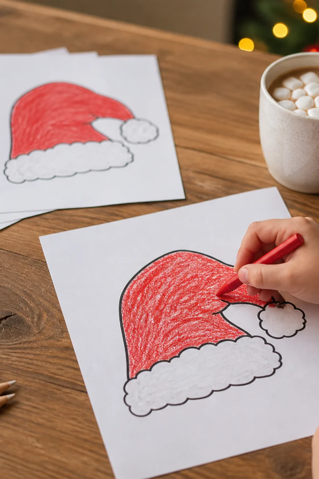 desenhos de gorro de natal para colorir - 2