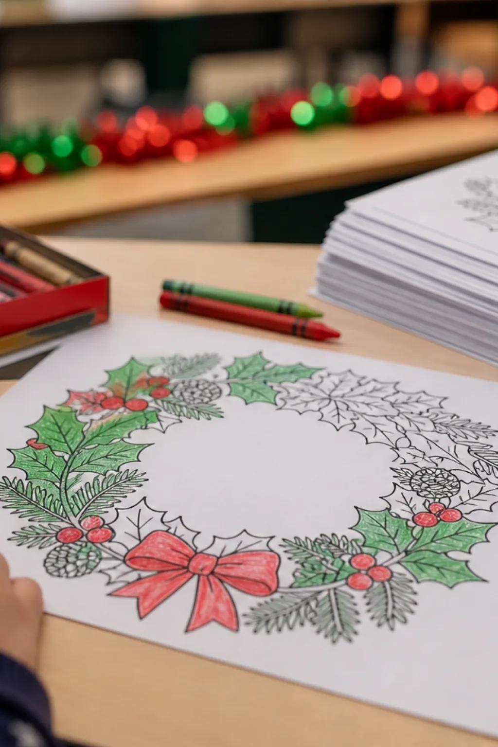 desenhos de guirlanda de natal para colorir - 2