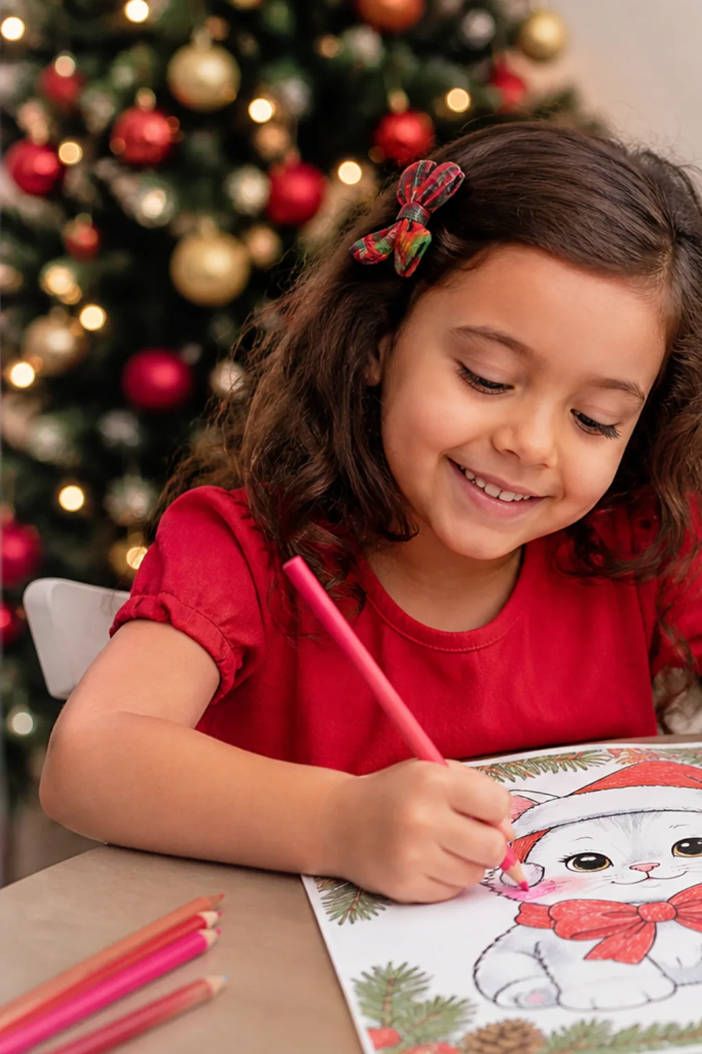 desenhos da Hello Kitty no Natal para colorir - 1