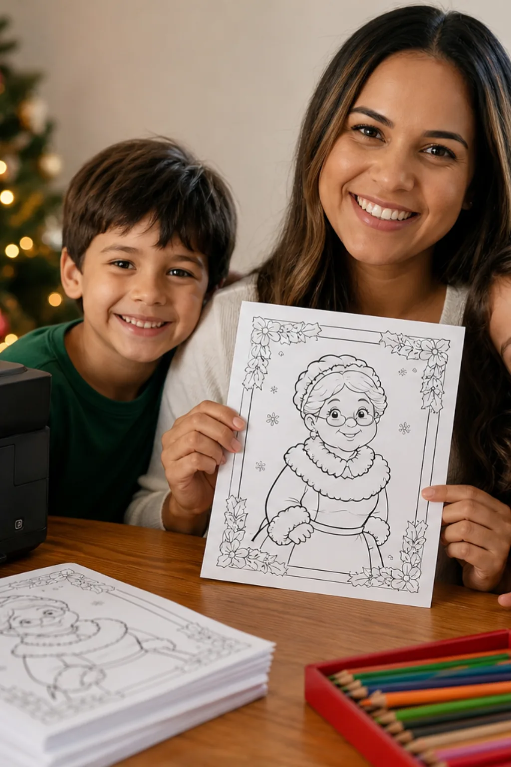 desenhos da mamãe noel para colorir - 1