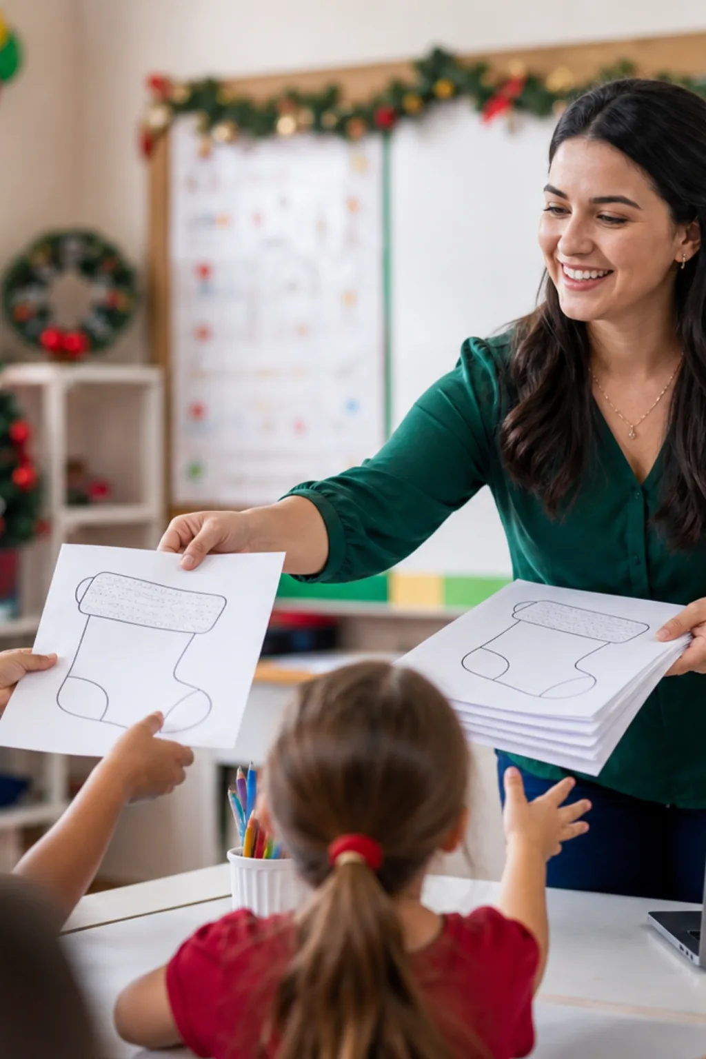 desenhos de meia de natal para colorir - 1
