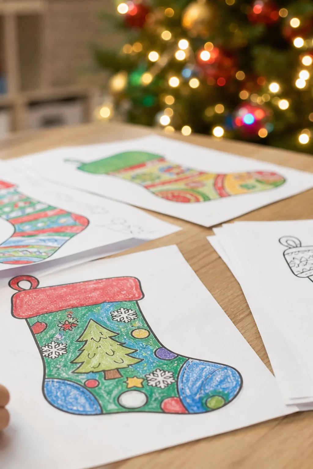 desenhos de meia de natal para colorir - 2