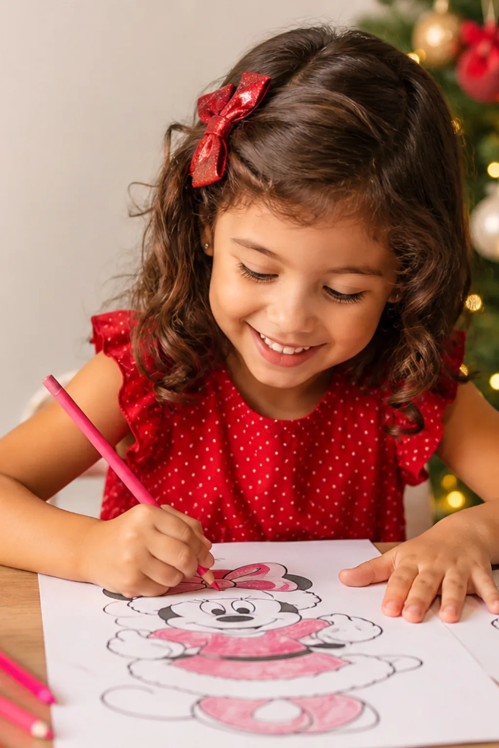 desenhos da minnie no natal para colorir - 1