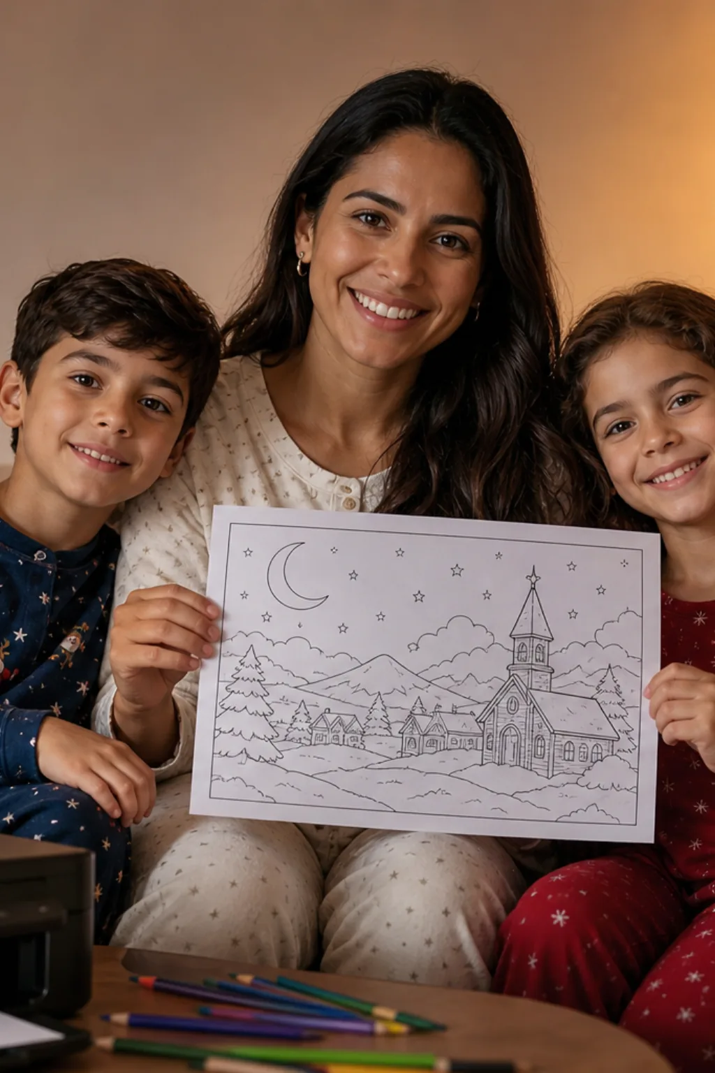 desenhos da noite de natal para colorir - 1
