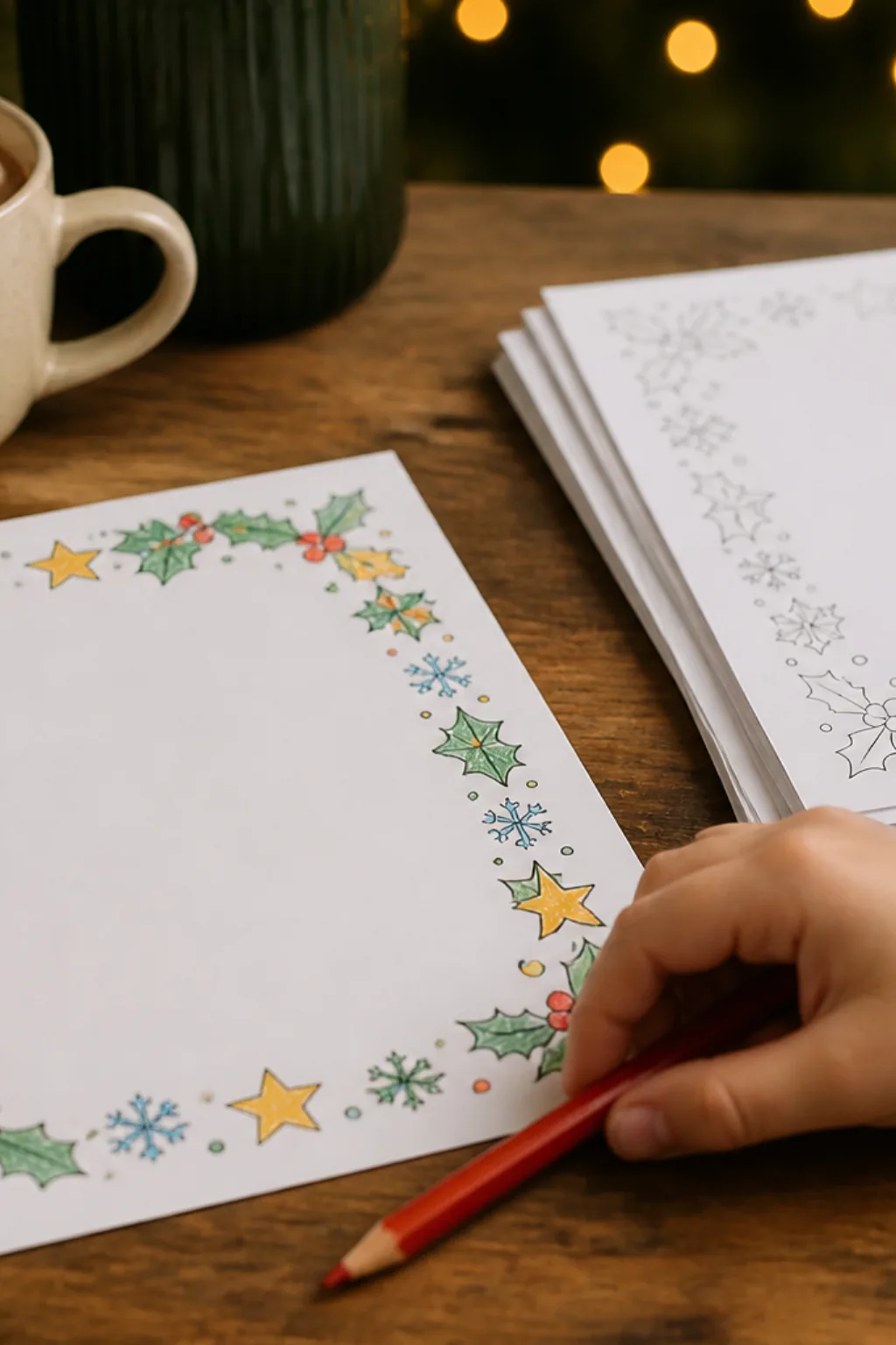 papéis de carta de natal para colorir - 2