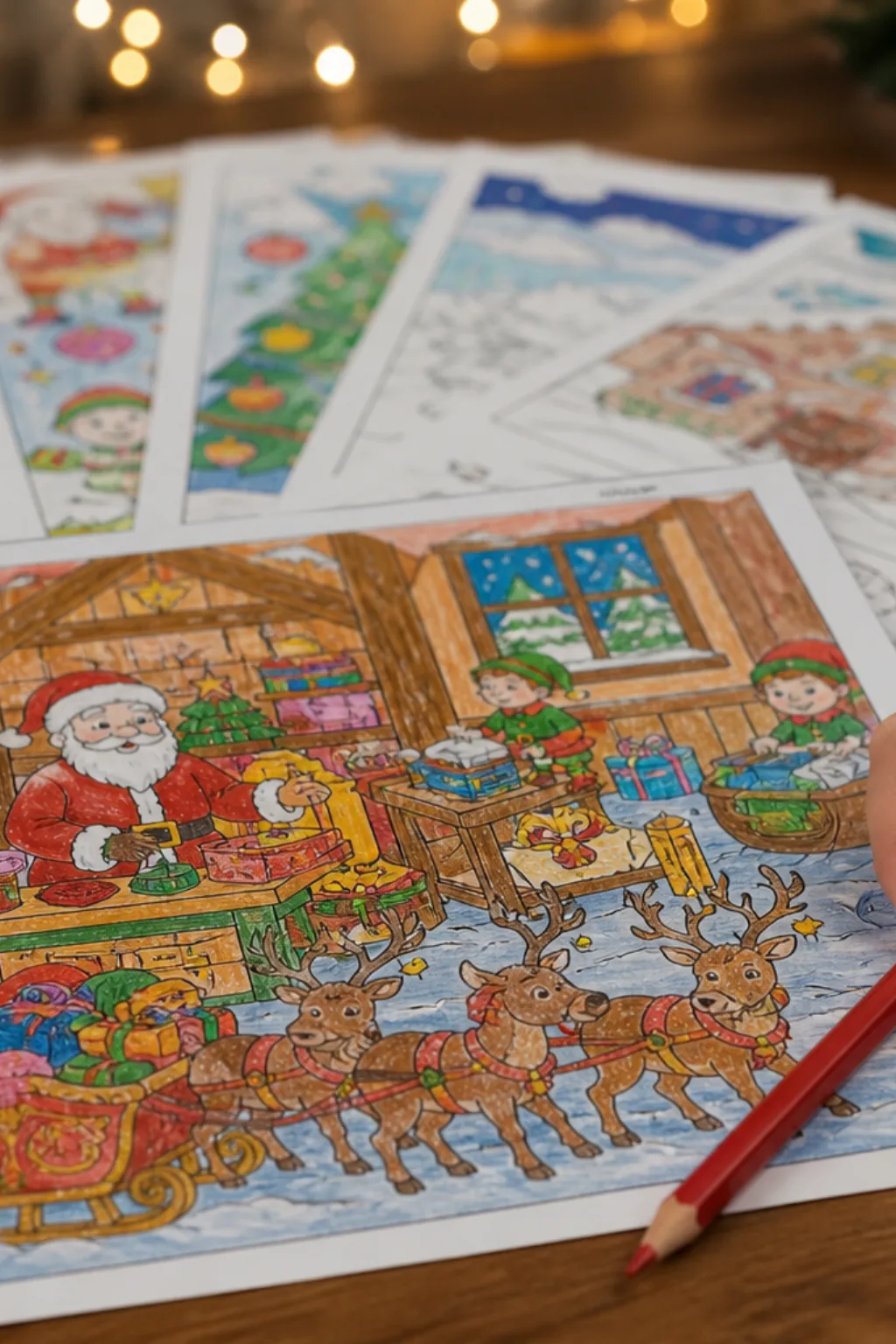 desenhos do polo norte do papai noel para colorir - 2