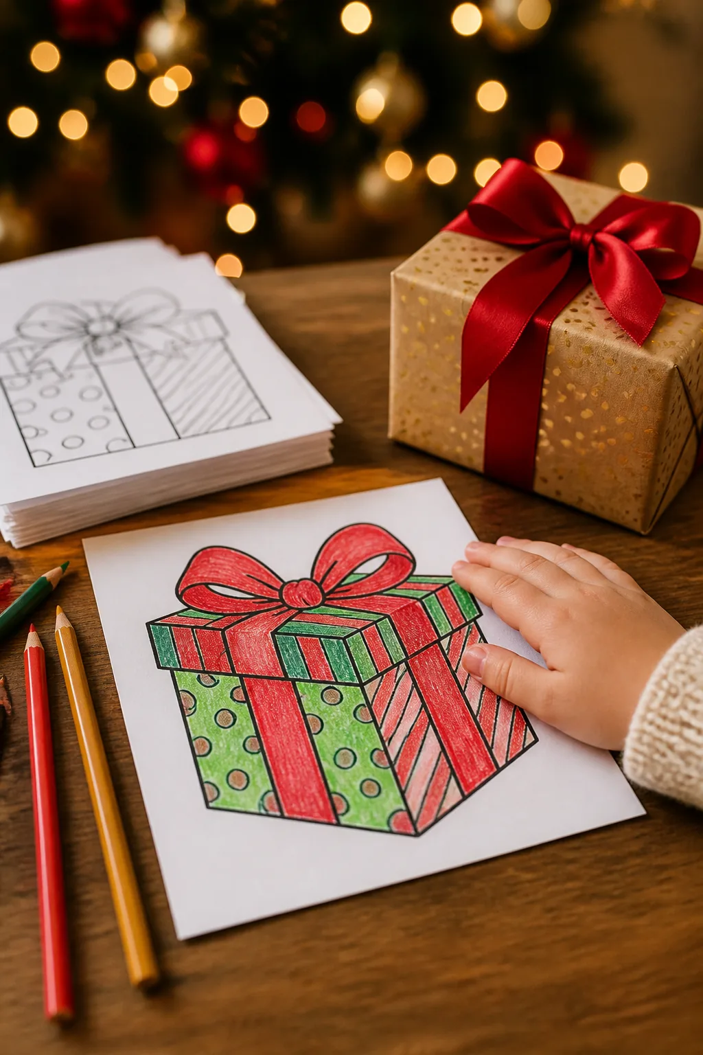 desenhos de presente de natal para colorir - 2