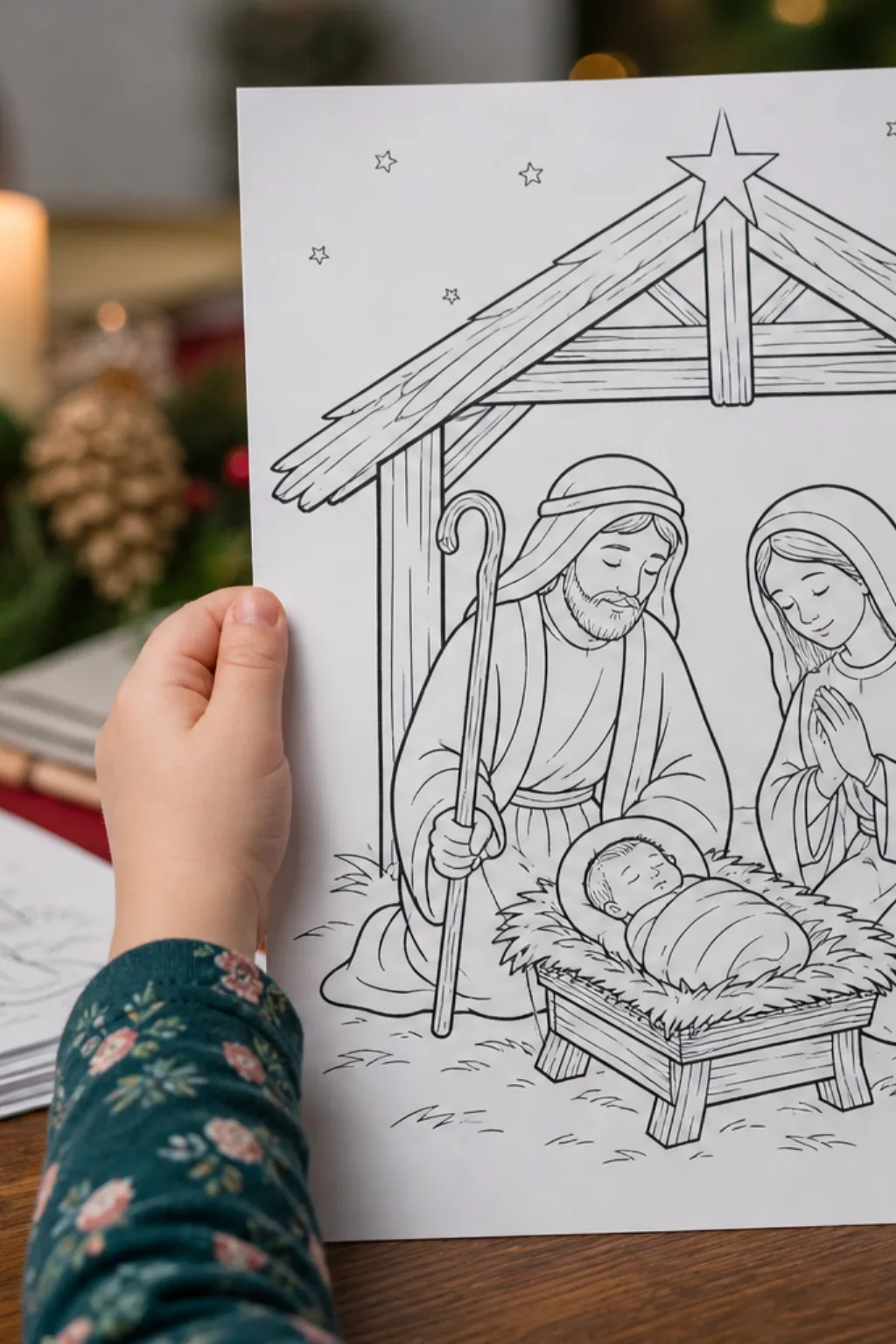 desenhos de presépio para colorir - 2