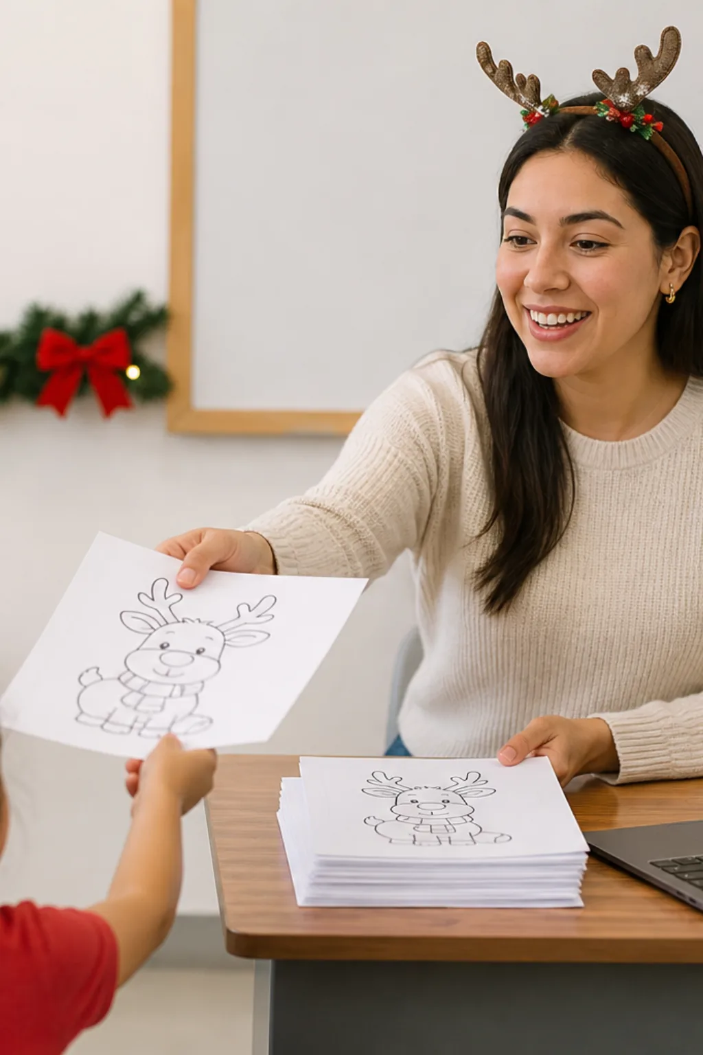 desenhos de rena de natal para colorir - 1
