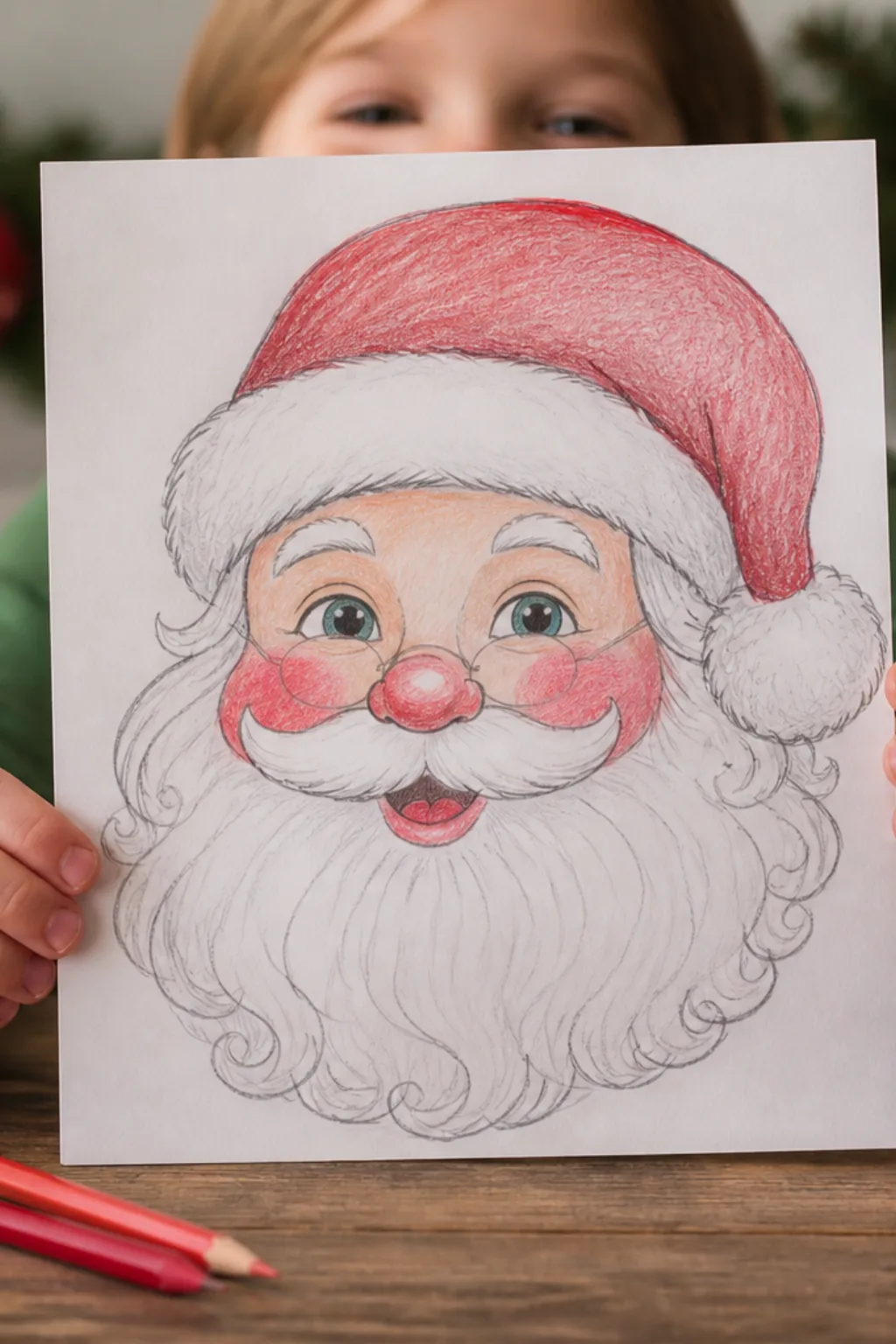 desenhos do rosto do Papai Noel para colorir - 2