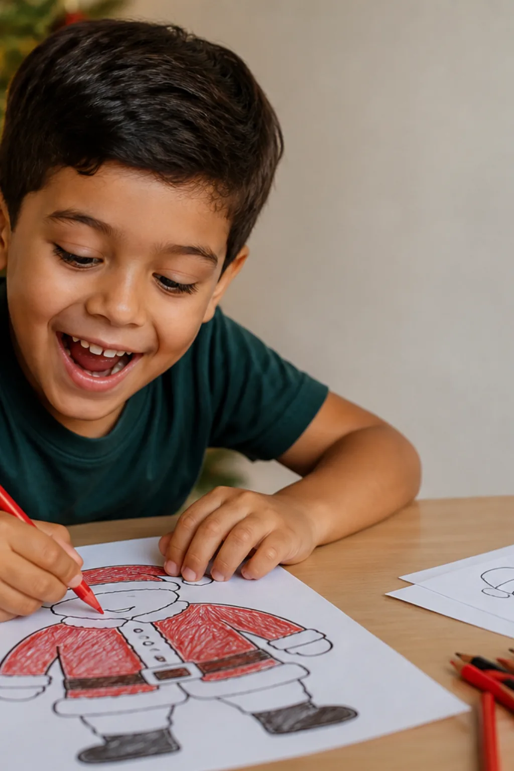 desenhos de roupas do Papai Noel para colorir - 1