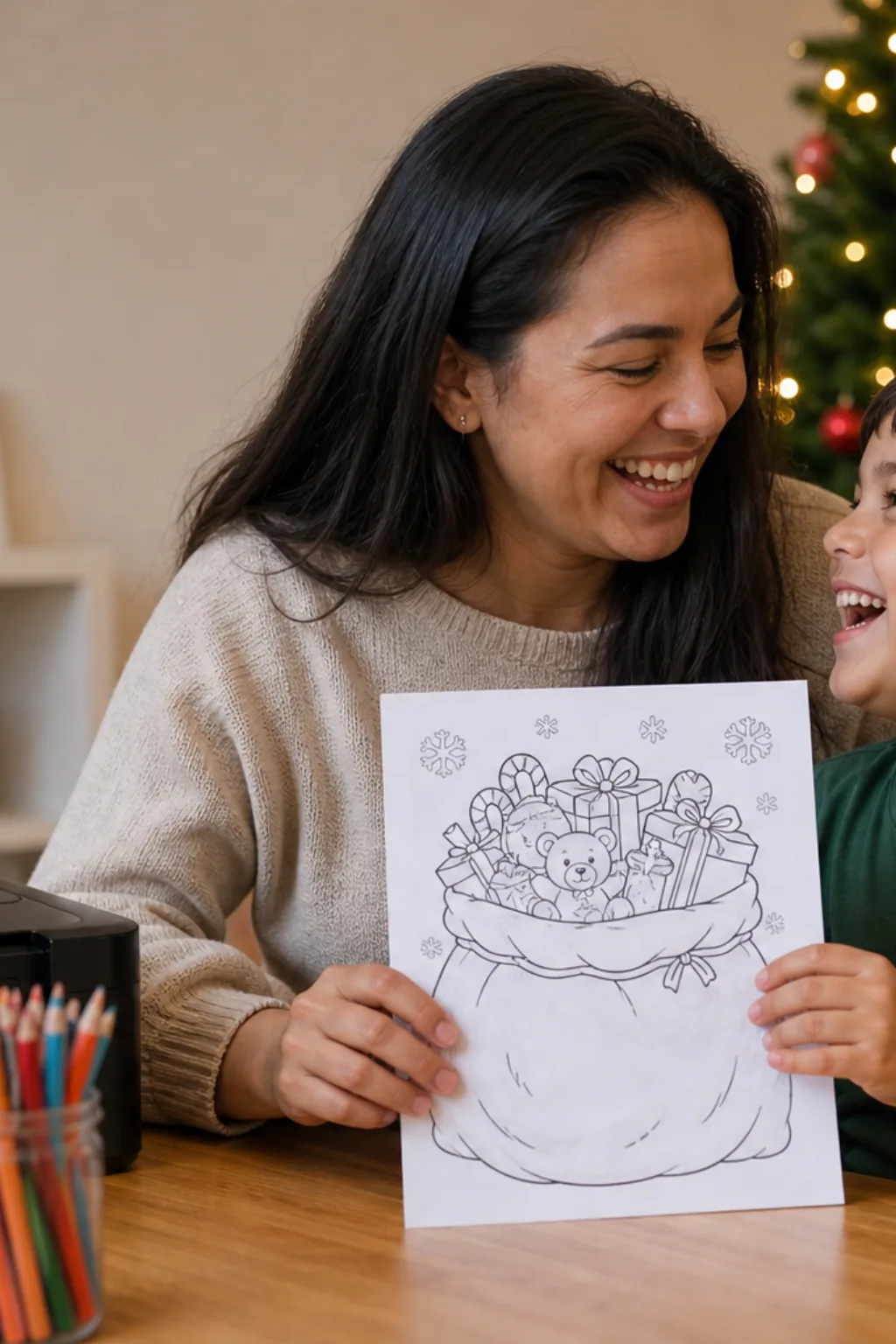 desenhos do saco do papai noel para colorir - 1