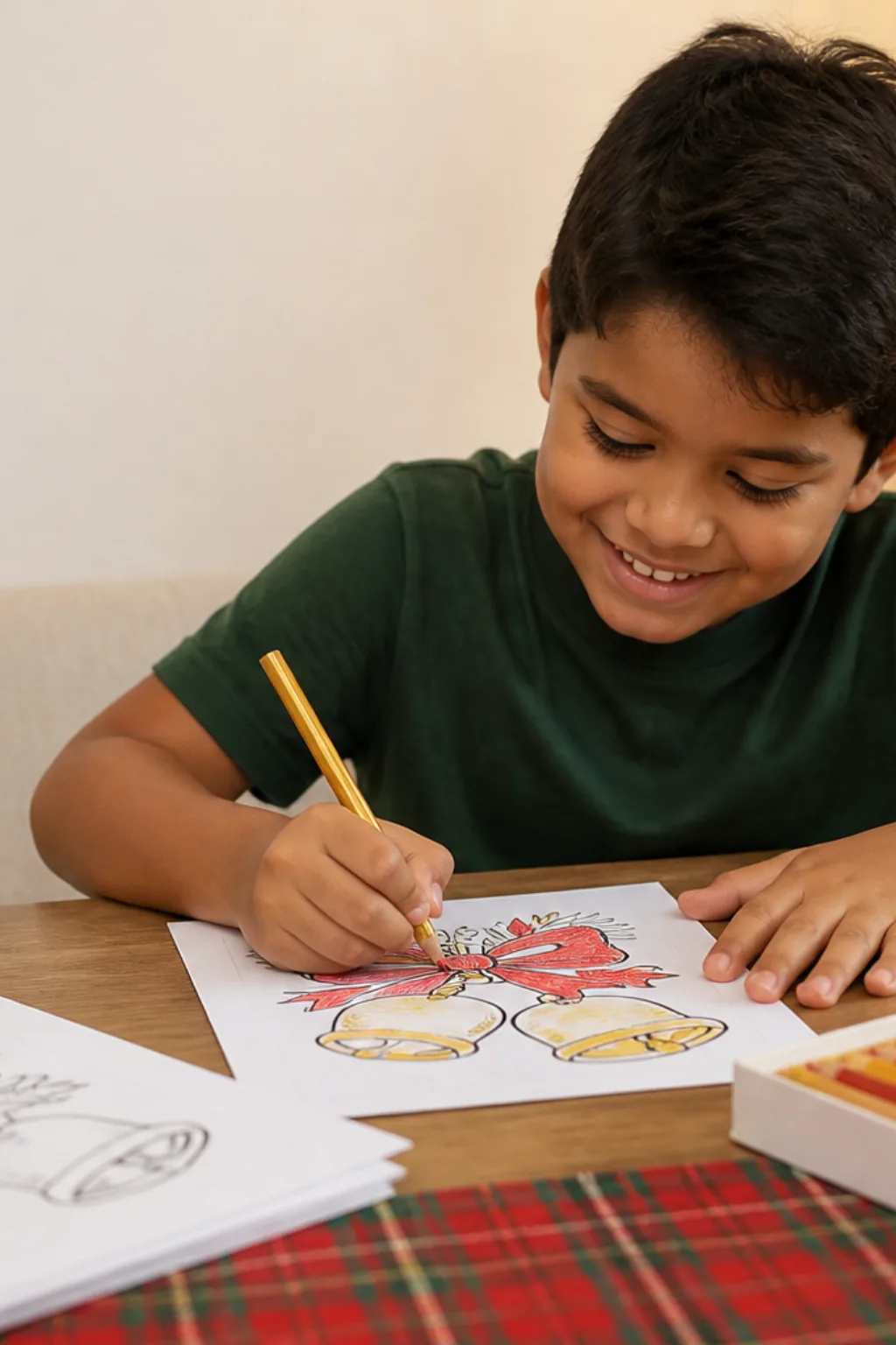 desenhos de sino de natal para colorir - 1