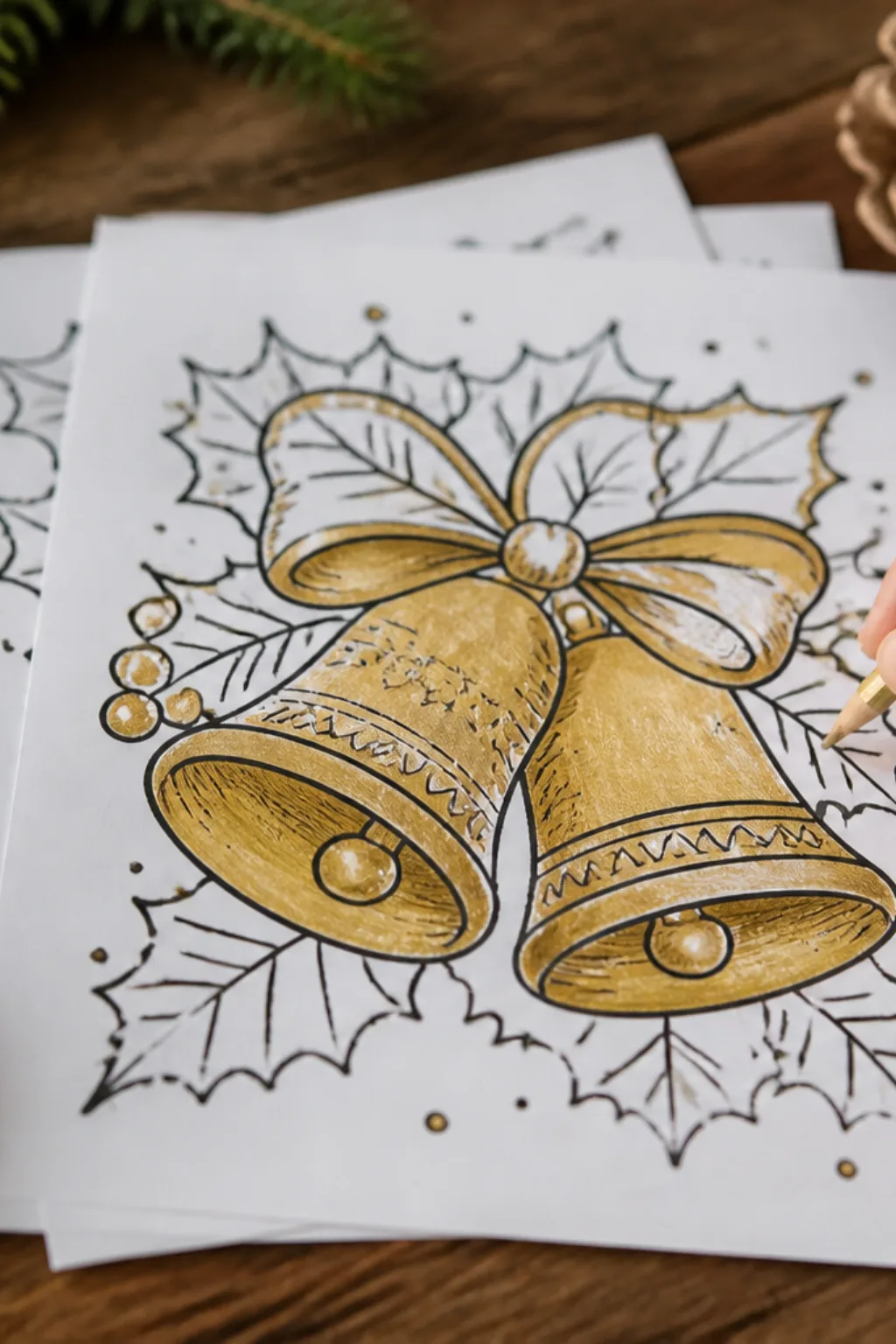 desenhos de sino de natal para colorir - 2