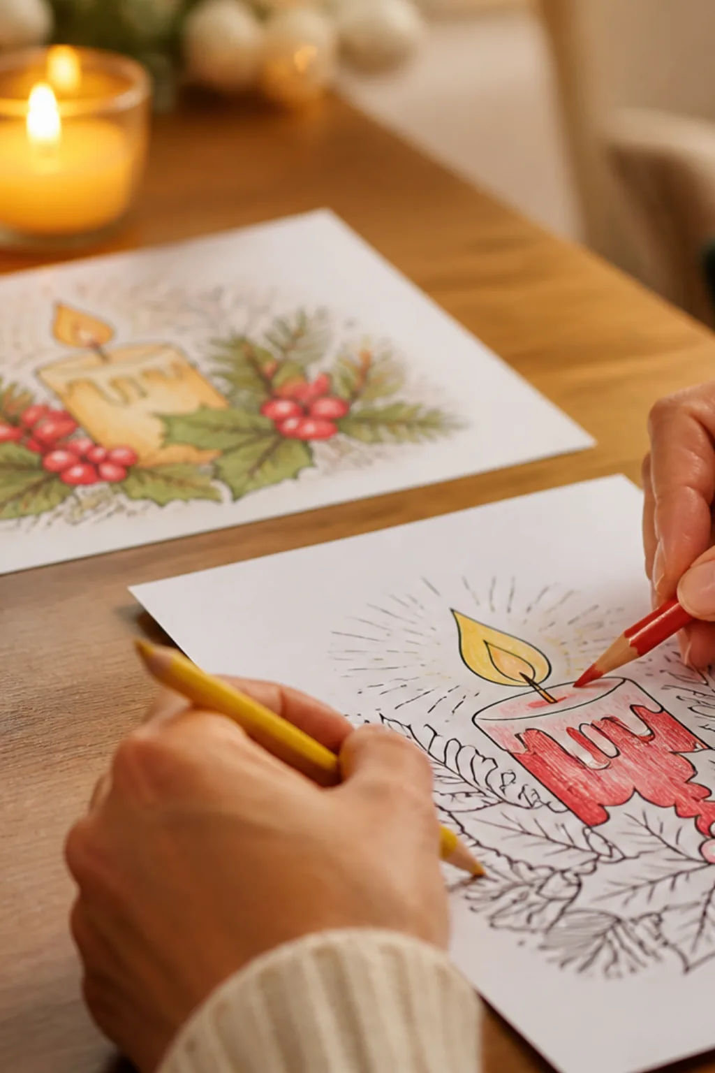 desenhos de vela de natal para colorir - 2