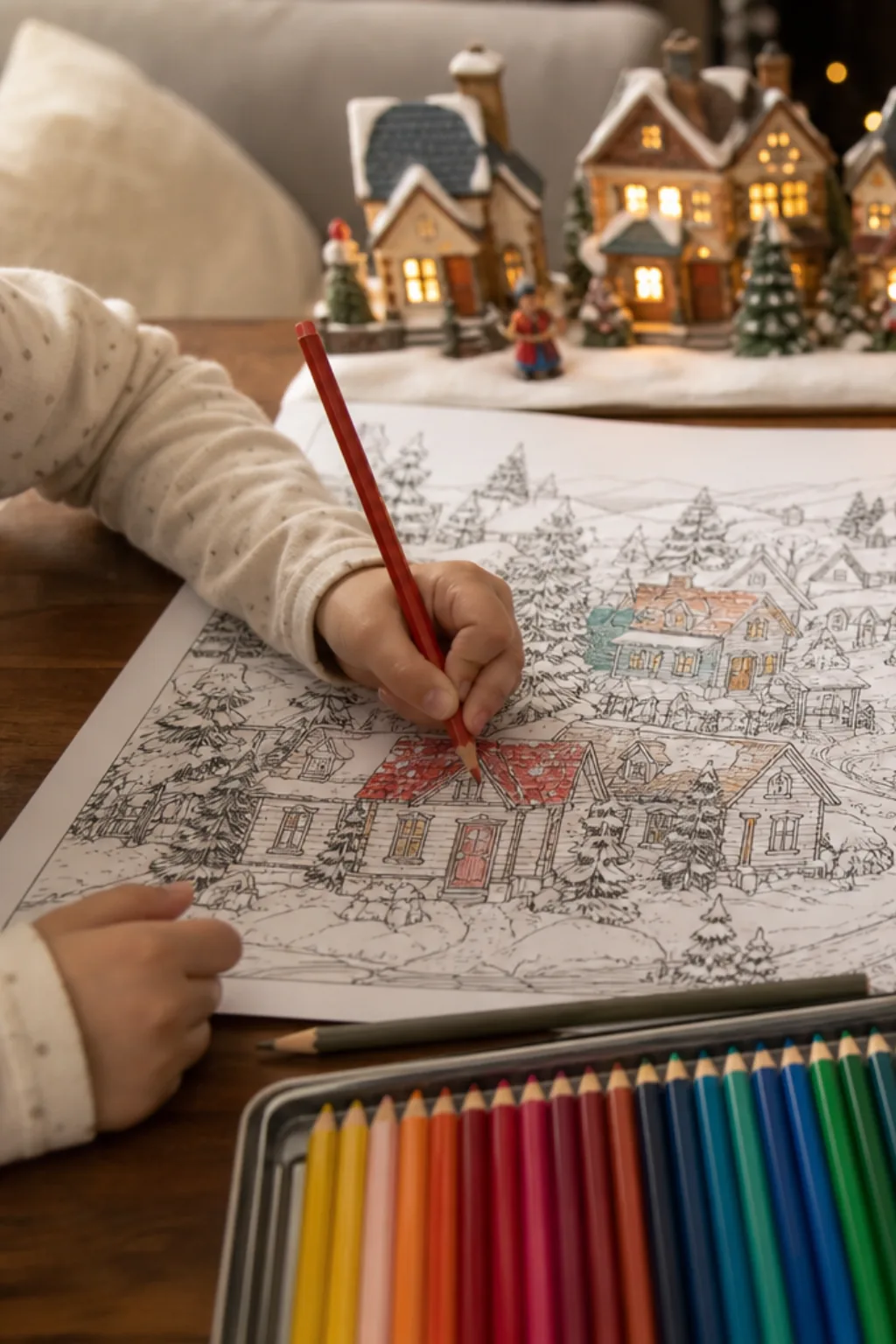 desenhos de vila de natal para colorir - 2