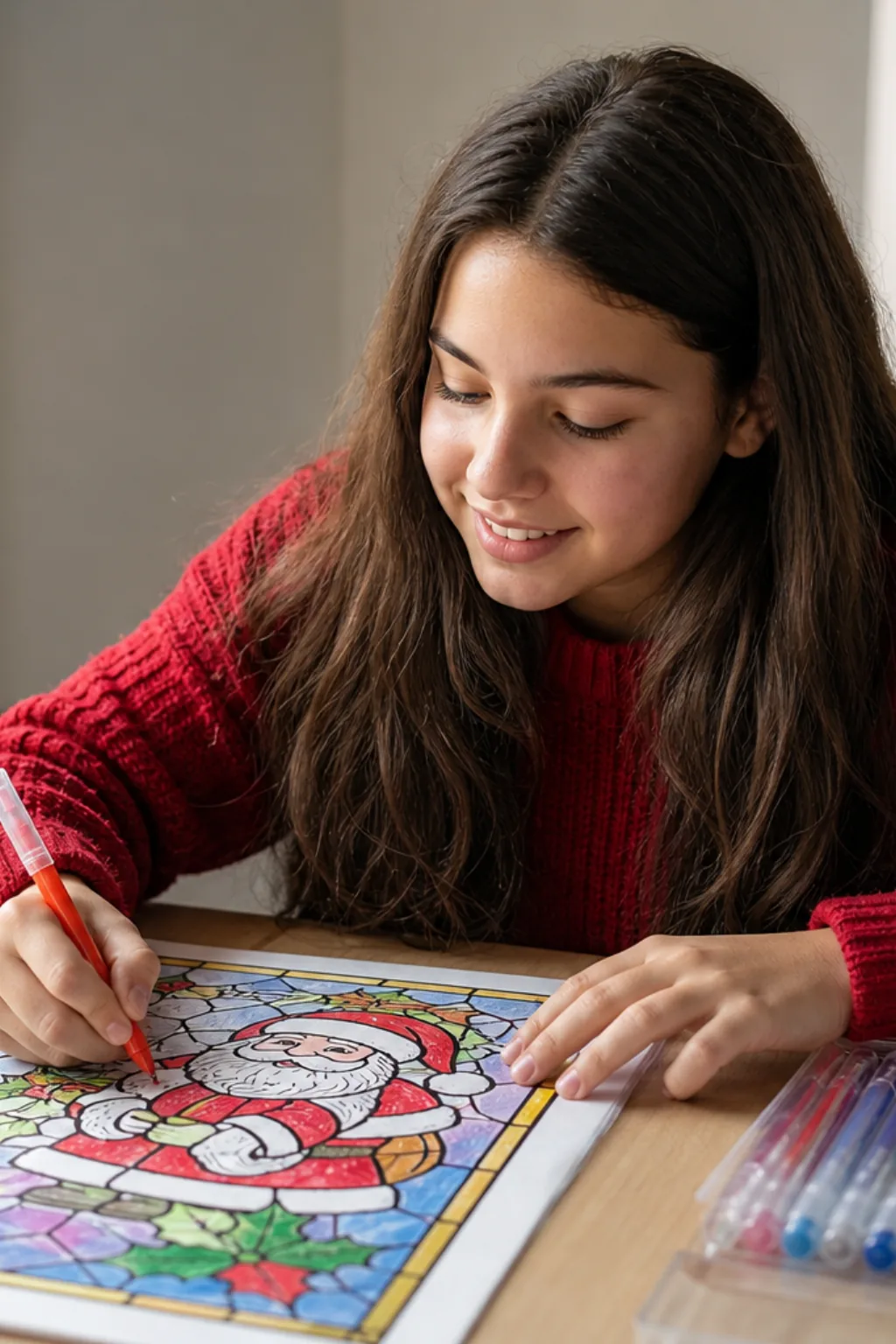 desenhos de vitrais de natal para colorir - 1