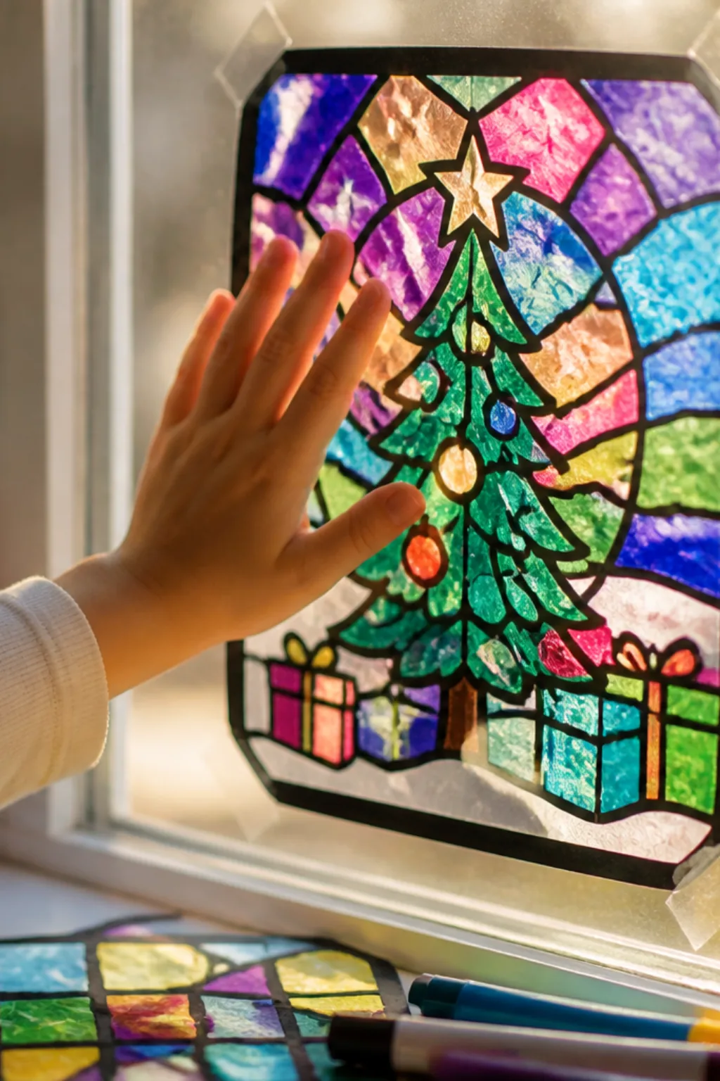 desenhos de vitrais de natal para colorir - 2