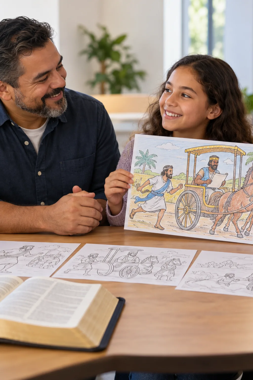 desenhos de Filipe e o Eunuco Etíope para colorir — exemplo criado na Desenhos pra Colorir